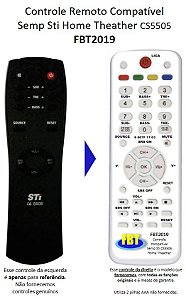 Controle Compatível para HT Home Semp STi CS5505 FBT2019