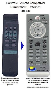 Controle Compatível para HT Home Durabrand KW RW 4531 FBT830