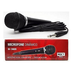 Microfone Vocal Dinâmico Mxt Com Cabo 3 Metros M-1800B FBT9997
