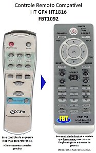 Controle Compatível para Home Theater GPX HT1816 FBT1092