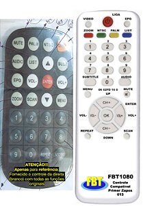 Controle Compatível para Receptor TV Digital Premier ZAPOS ISDB-T 015 FBT1080
