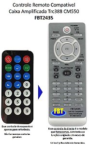 Controle Compatível para Caixa de Som TRC 388 ONEAL OCM190BT OCM390BT NAPOLI RXA12590 10590 FBT2435