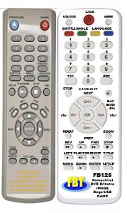 Controle Compatível para DVD Britania IMAGE Bege/USB GAME FBT125