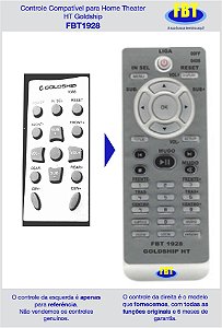 Controle Compatível para Home Theater HT Goldship FBT1928