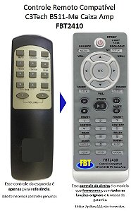 Controle Compatível para Home Theater C3 Tech B511-ME B3191-MZ FBT2410