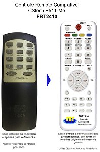 Controle Compatível para Home Theater C3 Tech B511-ME B3191-MZ FBT2410