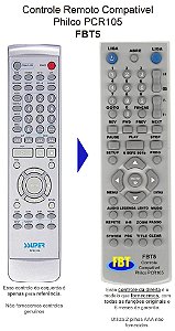 Controle Compatível para DVD Philco  PCR105 DV-Pix20 / DVP3000 3500 4000 4800 FBT5