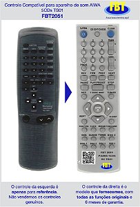 Controle Compatível para Aparelho de Som AIWA  5CDs TS01 FBT2051