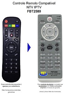 Controle Remoto Compatível NTV IPTV TVBOX FBT2580