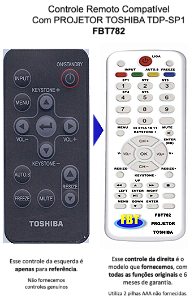 Controle Compatível para Projetor Toshiba Datashow Tdp-Sp1 FBT782