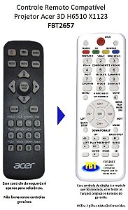 Controle Compatível para Projetor Acer H6510 Bd X123Ph FBT2657