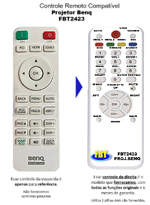 Controle Compatível para Projetor Benq Mx532 FBT2423