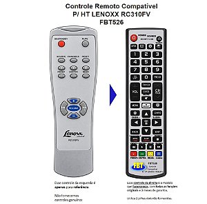Controle Compatível Home Lenoxx Ht310 Rc310 Fv Fbt 526