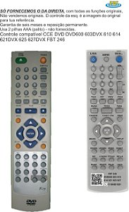 Controle Compatível com CCE Dvd600 610 614 625 627 Dvx FBT246