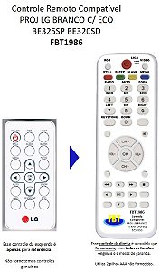 Controle Remoto Compatível - Projetor LG BE320 BE325 SP FBT1986