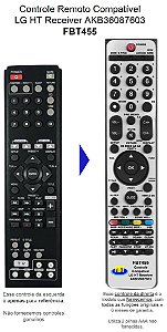 Controle Remoto Compatível - LG AKB36087603 HT503 AKB36087608 FBT455