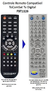 Controle Remoto Compatível - TOCOMSAT RECEPTOR TS 500 COMBAT FBT1126