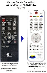 Controle Remoto Compatível - LG Som AKB36086206 FBT1330