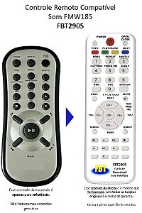 Controle Compatível Som Philips FMW185 FBT2905