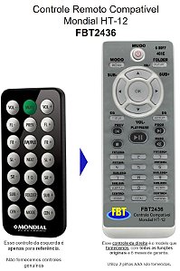 MONDIAL HT12 MICROSYSTEM Controle Compatível FBT2436