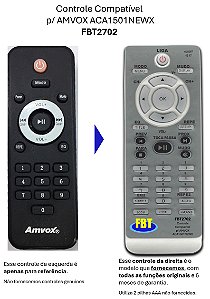 Controle Compatível AMVOX ACA 1501 NEW X CAIXA AMP FBT2702