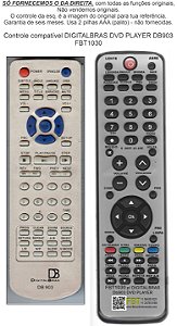 Controle Compatível DIGITALBRAS DVD PLAYER DB903 FBT1030