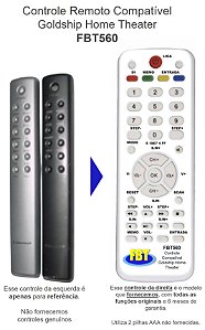 Controle Compatível GOLDSHIP DTS1038 PHILCO PHT 510 LENOXX HT300 RC 5237N FBT560
