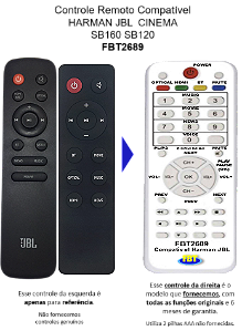 Controle Compatível Soundbar Jbl SB120 SB160 FBT2689