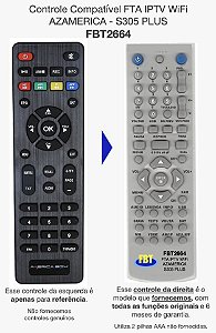 Controle Para Fta Iptv Wifi Azamerica - S305 Plus Fbt 2664