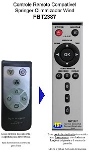 Controle Remoto Compatível Com Springer Vent Wind FBT2387