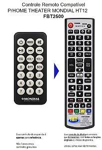 Controle Compatível HOMETHEATER HT-12 MULTI HOME FMII FBT2500
