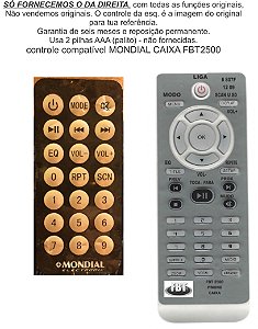 Controle Compatível  HOMETHEATER HT-12 MULTI HOME FMII FBT2500