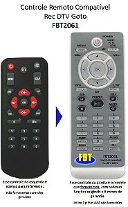 Controle Remoto Compatível GoTo TV Digital ISDB-T FBT2061