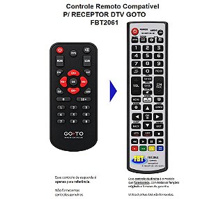 Controle Remoto Compatível GoTo TV Digital ISDB-T FBT2061