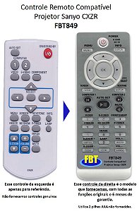 Control compatible SANYO projetor datashow projector mods abaixo below FBT849