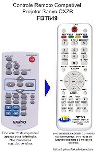 Control compatible SANYO projetor datashow projector mods abaixo below FBT849