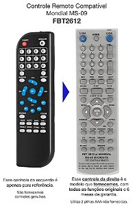 Controle Remoto Compatível Mondial MS-09 FBT2612