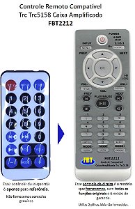 Controle Remoto Compatível Caixa Amp TRC5198 FBT2212