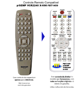 Controle Remoto Compatível Semp VCR-2240 X-698 FBT1459