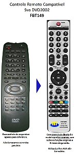 Controle Remoto Compatível DVD SVA 2002 FBT149