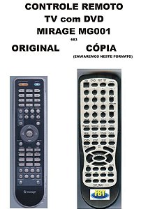 Controle Remoto Compatível - Tv Dvd Mirage