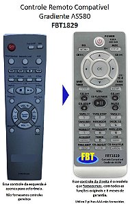 Controle Remoto Compatível Gradiente Aparelho de Som AS580 FBT1829