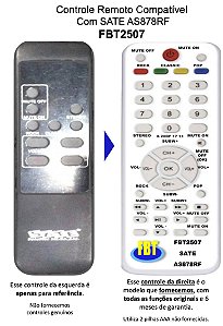 Controle Remoto Compatível para Caixa de Som Satelite AS878RF FBT2507