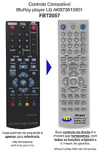Controle Compatível BluRay BD player LG AKB73615801 FBT2057