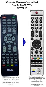 Controle Remoto Compatível  BAK LED TV BK-3270TV FBT2715