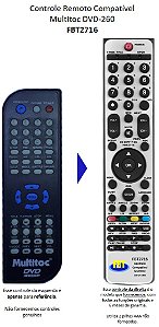 Controle Remoto Compatível Multitoc DVD DVD-260 FBT2716