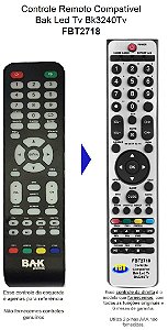 Controle Remoto Compatível TV LED BAK Premium BK3240TV FBT2718
