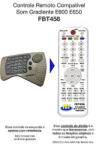 Controle Compatível Gradiente E600 E650 FBT 458