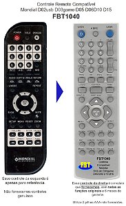 Controle Compativel Com Mondial D02 03 05 06 Dvd Fbt 1040