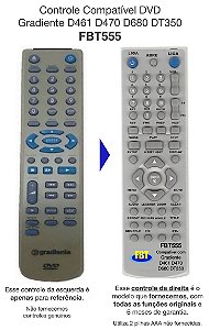 Controle Compatível DVD Gradiente D461 D470 D680 DT350 FBT555